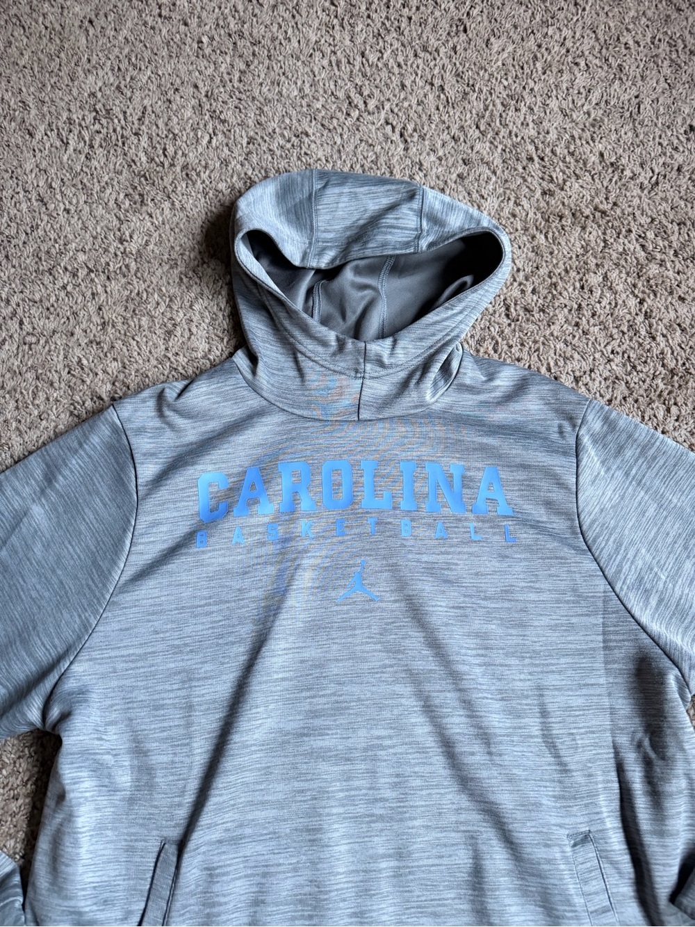 Jordan Brand North Carolina Tar Heels Basketball Hoodie Sweatshirt Large Gray